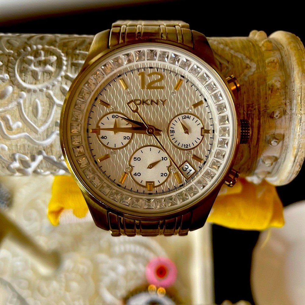 DKNY gold watch